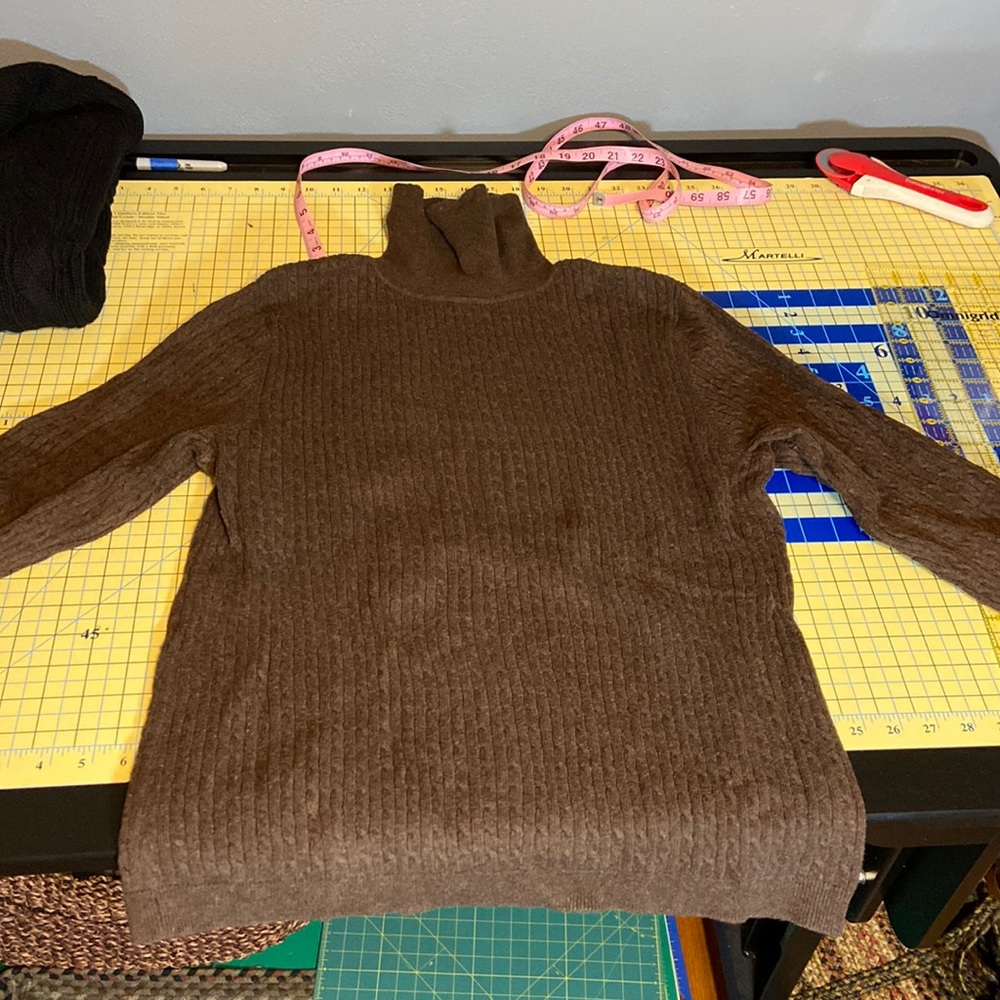 Brown cable knit sweater